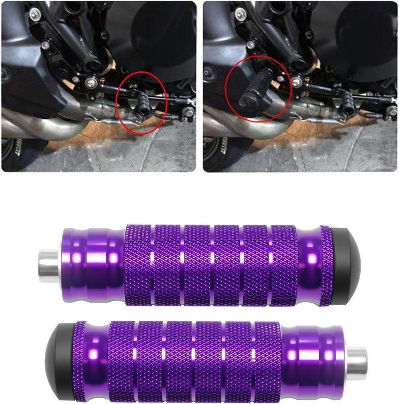 JXPANG دعامات قدم عالمية 8 مم مصنوعة من الألمنيوم CNC مع براغي تركيب لمجموعة دواسات دراجات نارية متوافقة مع ياماها هوندا سوزوكي كاواساكي دوكاتي أبريليا (أرجواني) - Image 2